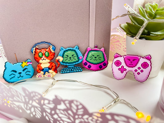 Gamer Cats Sticker Set